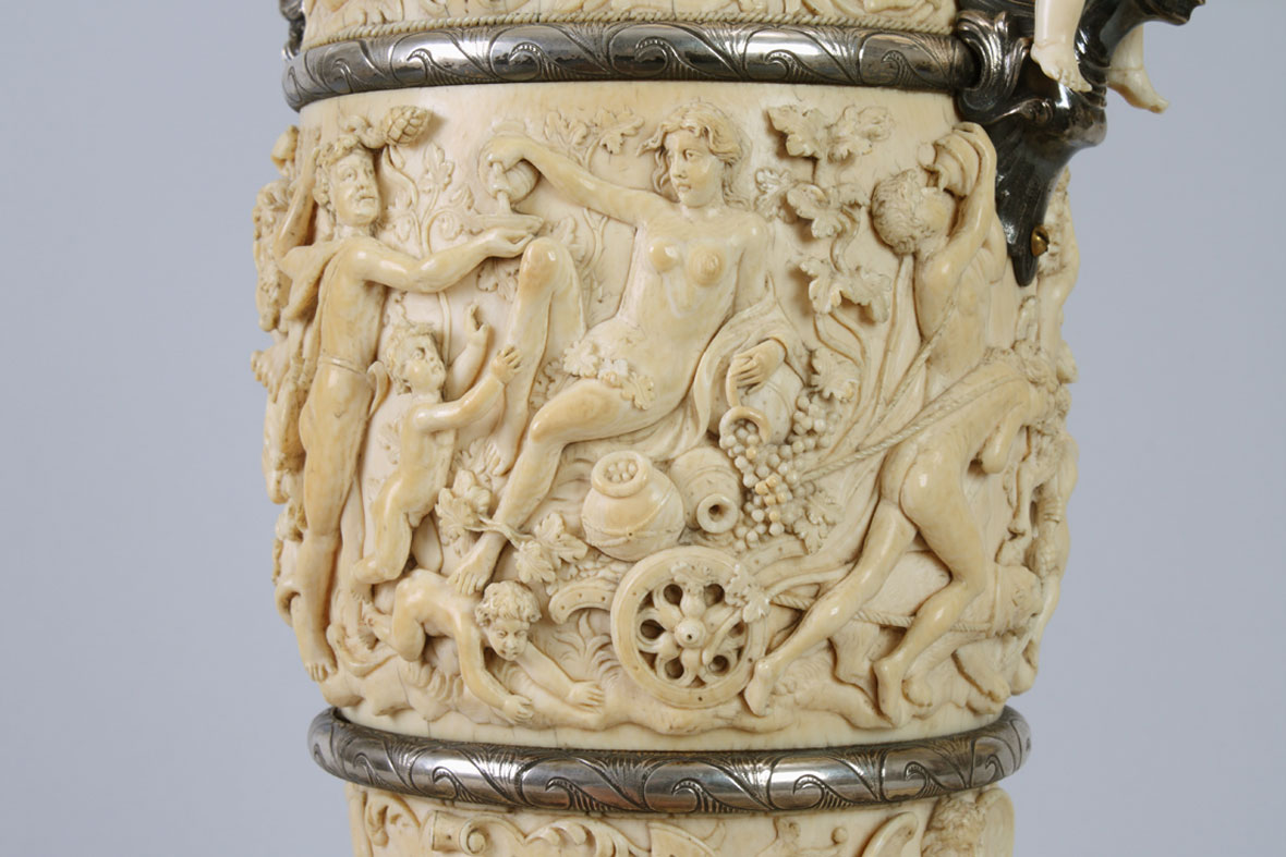 Carved Ivory Ewer and Charger